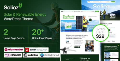 Solioz - Renewable Energy WordPress Theme