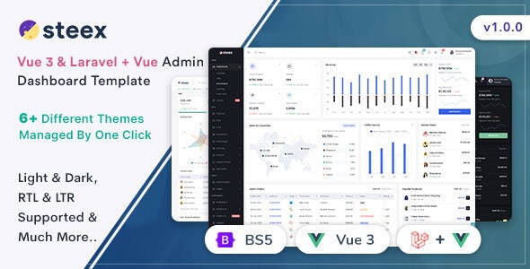 Steex - Vue3 + Laravel Admin Dashboard Template