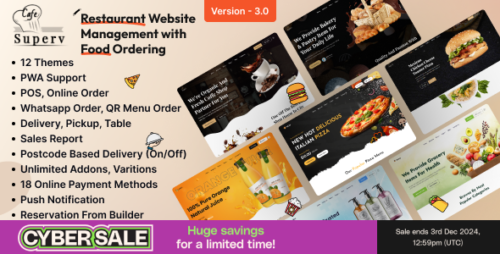 Superv v3.5 - Restaurant Website Management (Food Ordering) Nulled