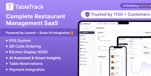 TableTrack v1.2.74 – The Complete SaaS Restaurant Management Solution Nulled