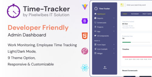 Timetracker - Time Tracking Management React Admin Template