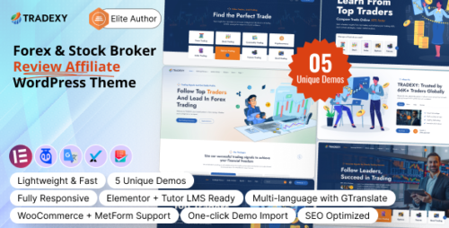 Tradexy - Forex Stock Broker Review Affiliate WordPress Theme