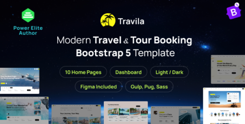 Travila - Modern Travel Tour Booking HTML Template + RTL + Dashboard