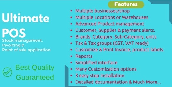 Ultimate POS v6.12 – Best ERP, Stock Management, Point of Sale + Ultimate POS Addons Nulled