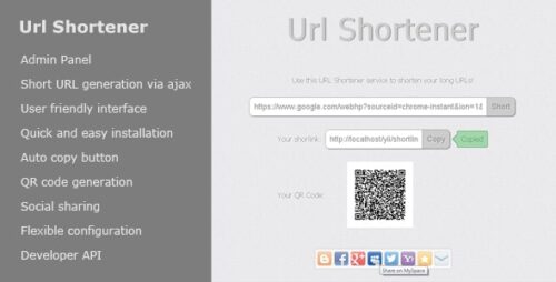 Url Shortener v1.8 - Advanced URL Shortener PHP Script Download