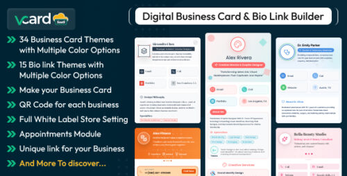 vCard SaaS v7.8 – Digital Business Card Builder – Bio Links Builder Nulled
