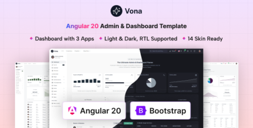 Vona - Angular 20 Minimal Admin Dashboard Template