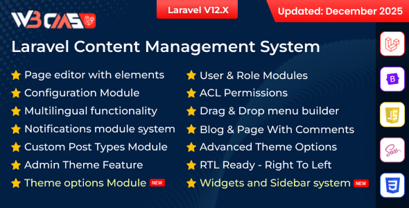 W3CMS-Laravel v2.6 - Content Management System Script