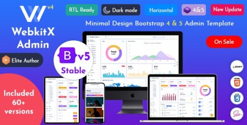 WebkitX Admin - Bootstrap 5 Admin Dashboard Template User Interface