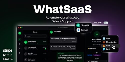 WhatSaaS v1.0 - Multi-Tenant WhatsApp Sales & Support: Chatbots, Flow Builder & API Access