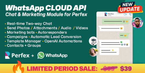 WhatsApp Official Cloud API Chat & Marketing module for Perfex CRM (15 July 2025)