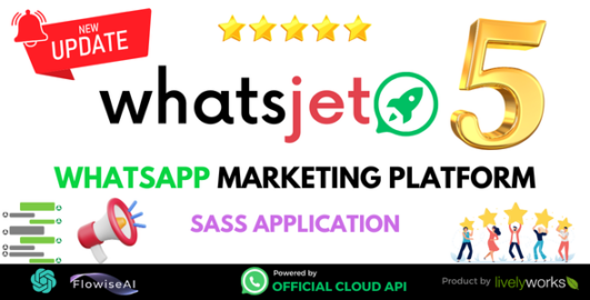 WhatsJet SaaS v6.5.0 – A WhatsApp Marketing Platform with Bulk Sending, Campaigns, Chat Bots & CRM Nulled