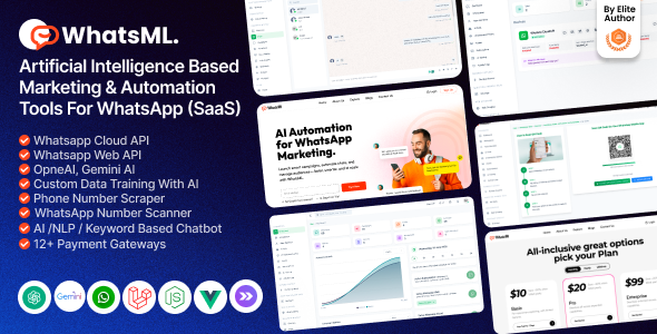 WhatsML v2.1.0– AI-Based Marketing & Chat Automation & Bulk Sender Tools for WhatsApp (SaaS) Nulled