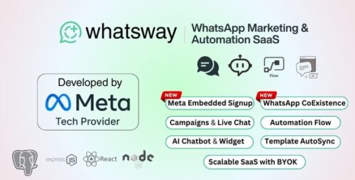 Whatsway v3.3 - WhatsApp Marketing & Automation Platform with Bots, Chats, Bulk Sender & AI