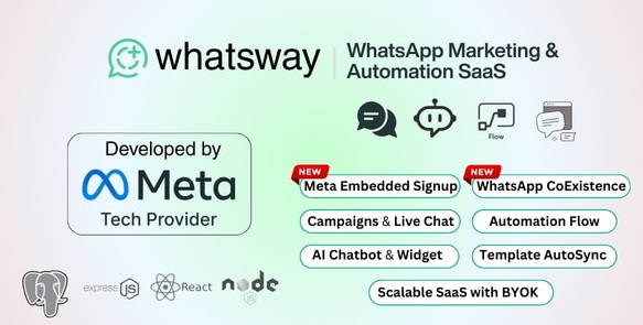 Whatsway v3.3 - WhatsApp Marketing & Automation Platform with Bots, Chats, Bulk Sender & AI