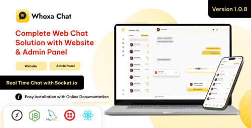 Whoxa Chat v1.1.2 – Chat Script | Web Whatsapp Clone | Nodejs chat Software | Chat Website | Group Chat