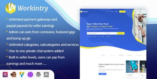 Workintry - Freelance Marketplace and Gig Based WordPress Plugin