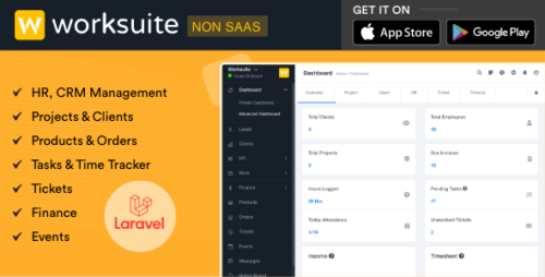 WORKSUITE v5.5.20 – HR, CRM and Project Management + Addons Nulled
