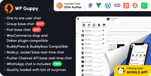 WP Guppy Pro - A live chat plugin for WordPress, WooCommerce and BuddyPress 4.1