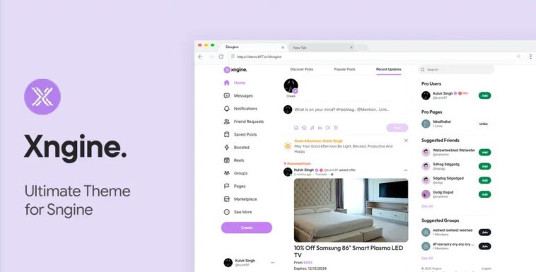 Xngine v1.4.1 – The Ultimate Sngine Theme Download