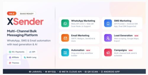 XSender v4.3 – Bulk Email, SMS and WhatsApp Messaging Application Nulled