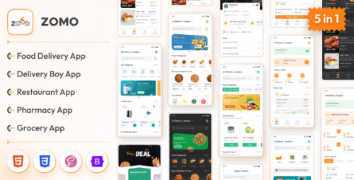 Zomo - Online Organic Food Delivery Grocery Market Mobile PWA Html Template