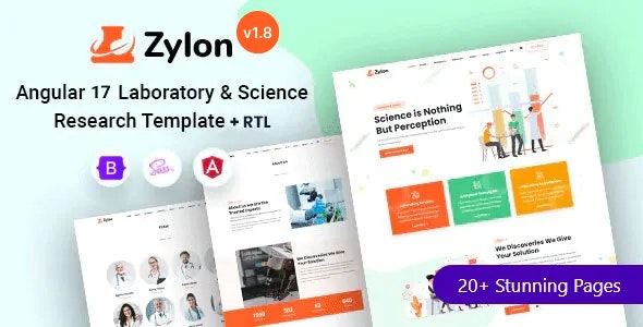 Zylon - Laboratory Science Research Angular 17+ Template