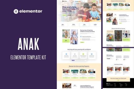 Anak – Kindergarten Elementor Pro Template Kit Download