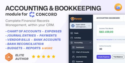 Accounting and Bookkeeping for Concord - Ledger, Expenses, Vendor Bills, Banking Financial Reports