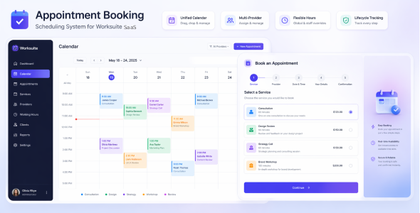 Appointment Booking Scheduling System for Worksuite SaaS