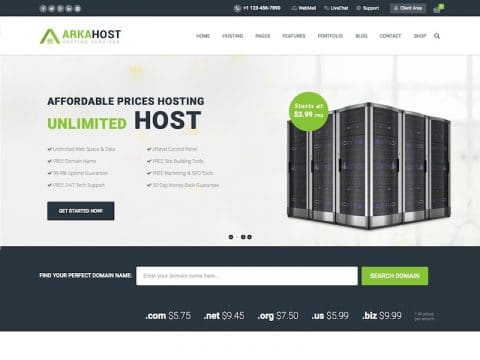 ArkaHost - WHMCS WordPress Theme | Hosting