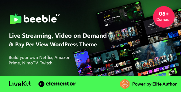 Beeble - Live Streaming, Video on Demand Pay Per View WordPress Theme