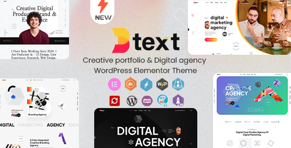 Btext - Creative Portfolio Digital Agency WordPress Elementor Theme