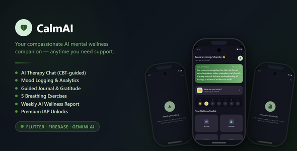 CalmAI - AI Mental Health Wellness Companion App (Flutter)