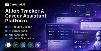 CareerHub – Job Tracker, AI Resume Builder, AI Career Tools 30+ Tech Mock Interview Scenarios