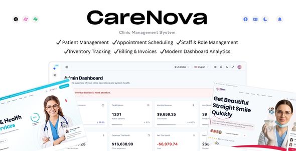 CareNova — Clinic Medical Practice Management System | Next.js 14, Supabase, TypeScript CareNova — Clinic Medical Practice Management System | Next.js 14, Supabase, TypeScript