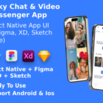 Chat Video Messenger App ANDROID + IOS + FIGMA + XD + Sketch | UI Kit | ReactNative | Talky