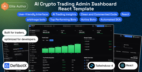 DefibotX – AI Crypto Trading Admin Dashboard React Template DefibotX – AI Crypto Trading Admin Dashboard React Template