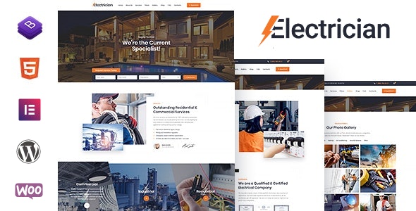 Electrician - Electricity Services WordPress Theme Electrician - Electricity Services WordPress Theme