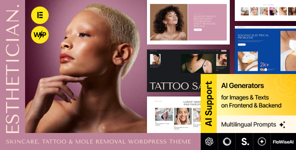 Esthetician - Skincare, Tattoo Mole Removal WordPress Theme