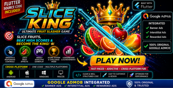 Fruit Slasher Pro | Monetized Flutter Game with AdMob Fruit Slasher Pro | Monetized Flutter Game with AdMob