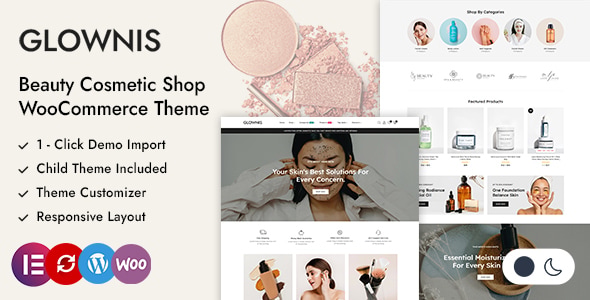Glownis - Beauty and Cosmetics Shop WordPress WooCommerce Theme Glownis - Beauty and Cosmetics Shop WordPress WooCommerce Theme
