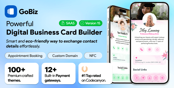 GoBiz - vCard SaaS Digital Business Card Builder GoBiz - vCard SaaS Digital Business Card Builder