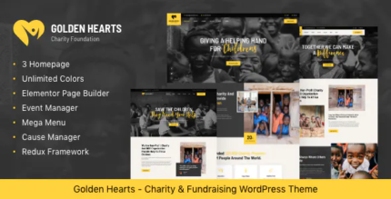 Golden Hearts - Fundraising Charity WordPress Theme
