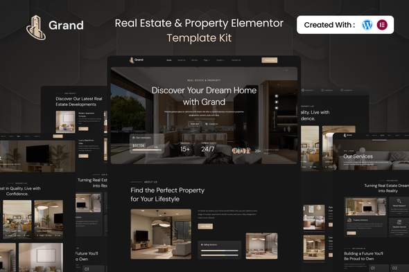 Grand - Real Estate Property Elementor Template Kit