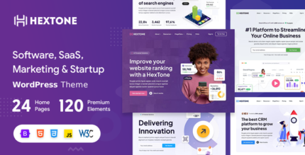 HexTone - Software, SaaS Startup WordPress Theme