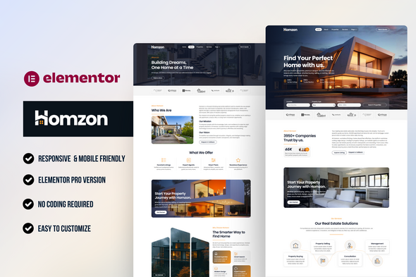 Homzon - Real Estate Property Elementor Template Kit