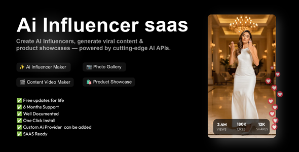 Influencify – AI Influencer SaaS Platform for Viral Reels AI Videos (Node.js Script) Influencify – AI Influencer SaaS Platform for Viral Reels AI Videos (Node.js Script)