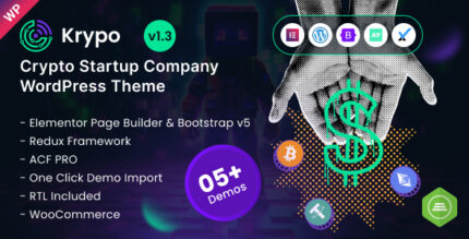 Krypo - Crypto Blockchain Startup Elementor WordPress Theme