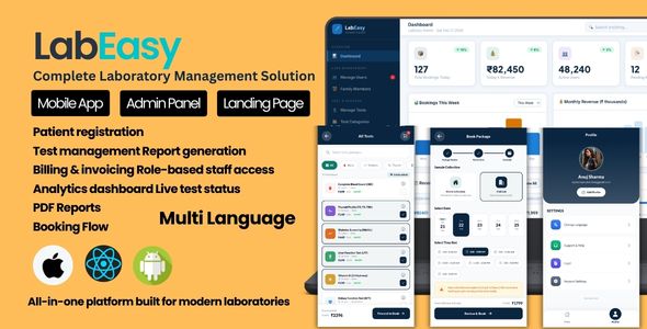 LabEasy - Complete Laboratory Management Software | Admin Panel Website and Mobile App UI | SaaS LabEasy - Complete Laboratory Management Software | Admin Panel Website and Mobile App UI | SaaS
